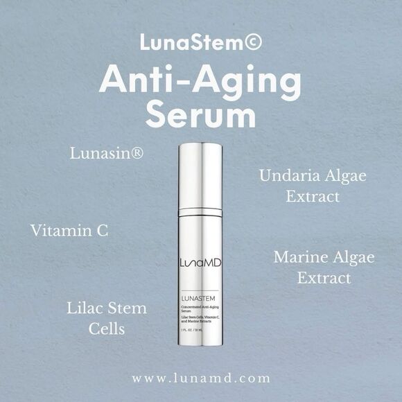 NEW LunaMD Lunastem Anti Aging Serum Face & Neck Moisturizer Hydration Wrinkles - Picture 3 of 16